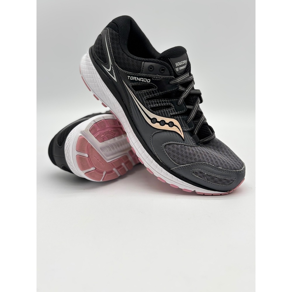 Saucony Tornado Womens Running Shoes Black‎ Grey Pink S15439-10 Size 10